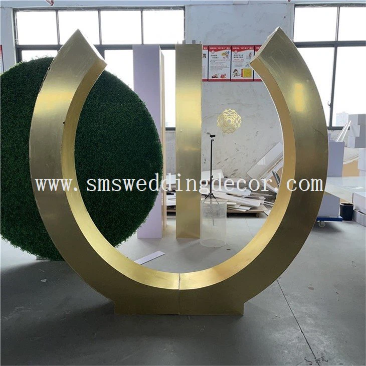 gold circle backdrop rental