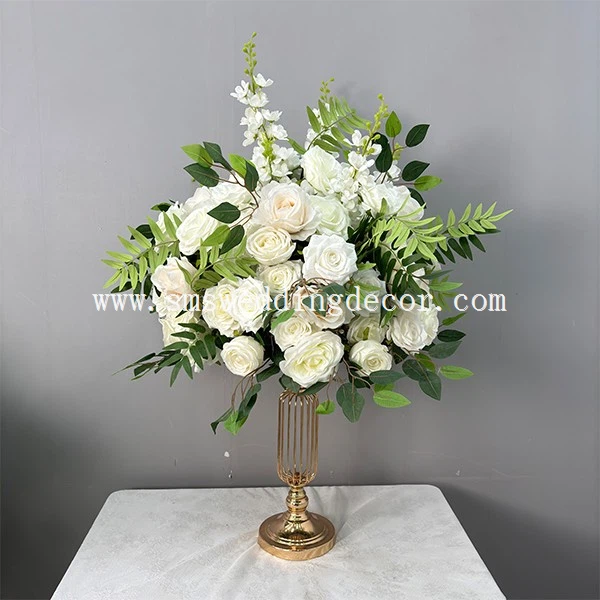 white and green centerpieces